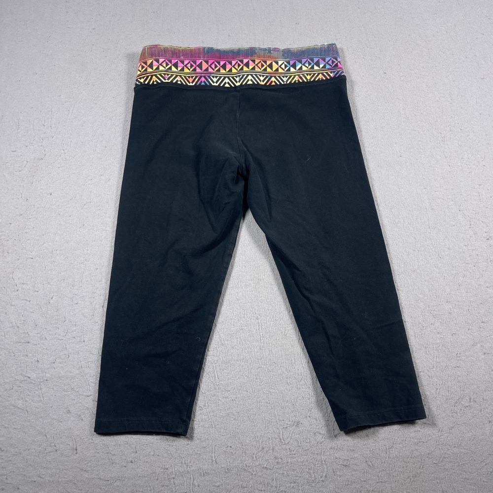 Victoria's Secret PINK Yoga Capri Leggings Women S Black Sequin Logo‎ Waistband - Picture 8 of 9